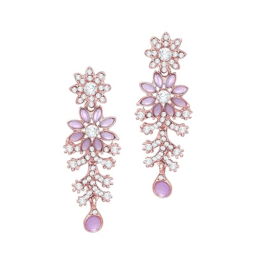 Atasi International Diamond Necklace Jewellery Set for Women with Earrings and Maang Tikka for Wedding, Party, Engagements & Festivals